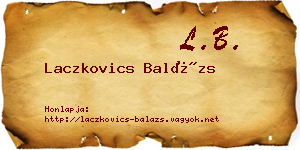 Laczkovics Balázs névjegykártya
